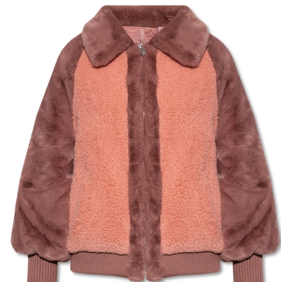 UGG FAUX-FUR Augusta Sherpa Baseball Jacket - Picture 7 of 15